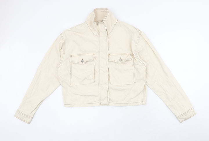 Topshop Womens Ivory Jacket Size M Zip