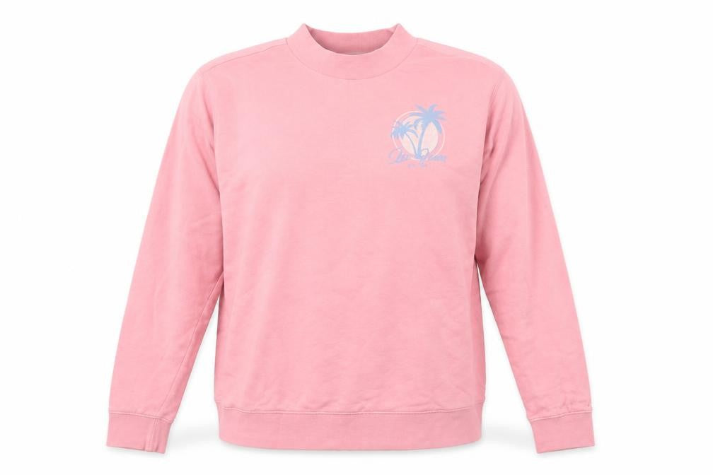 Front view of Lee women’s pink 100% cotton pullover sweatshirt, size L, pullover