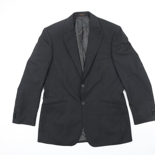 Simon Carter Mens Black Polyester Jacket Suit Jacket Size M Regular