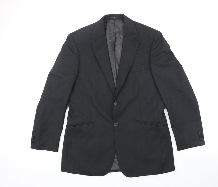 Simon Carter Mens Black Polyester Jacket Suit Jacket Size M Regular