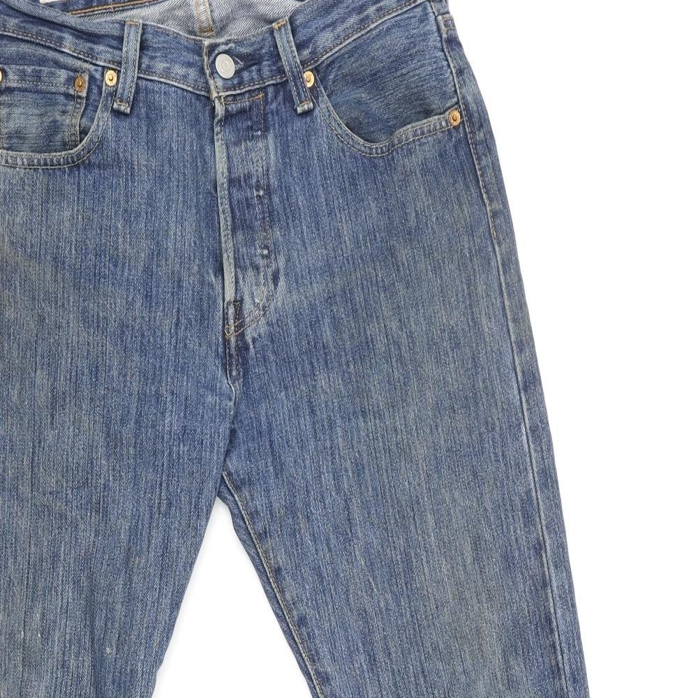Levi's Mens Blue Cotton Straight Jeans Size 30 in L30 in Regular Button