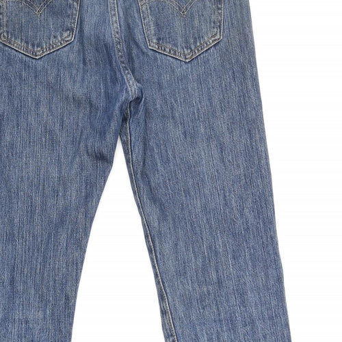 Levi's Mens Blue Cotton Straight Jeans Size 30 in L30 in Regular Button