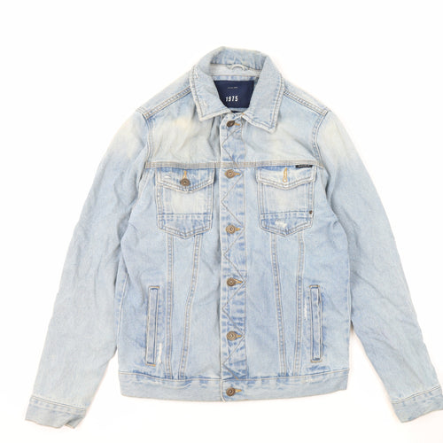 Zara Mens Blue Jacket Size M Button