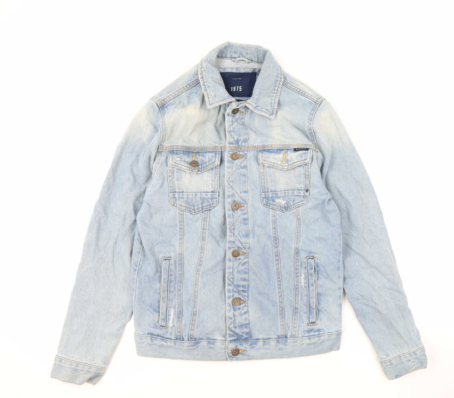 Zara Mens Blue Jacket Size M Button