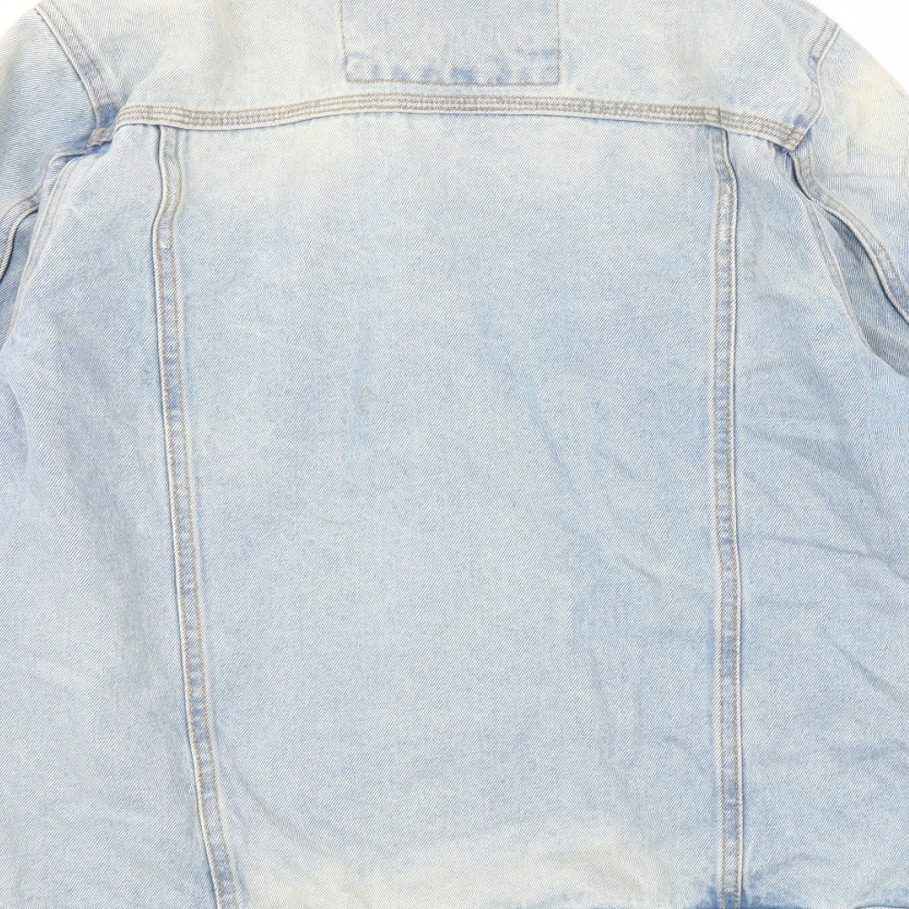 Zara Mens Blue Jacket Size M Button