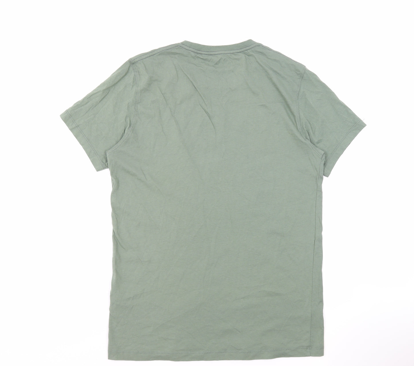 Fjällräven Mens Green Cotton T-Shirt Size M Round Neck
