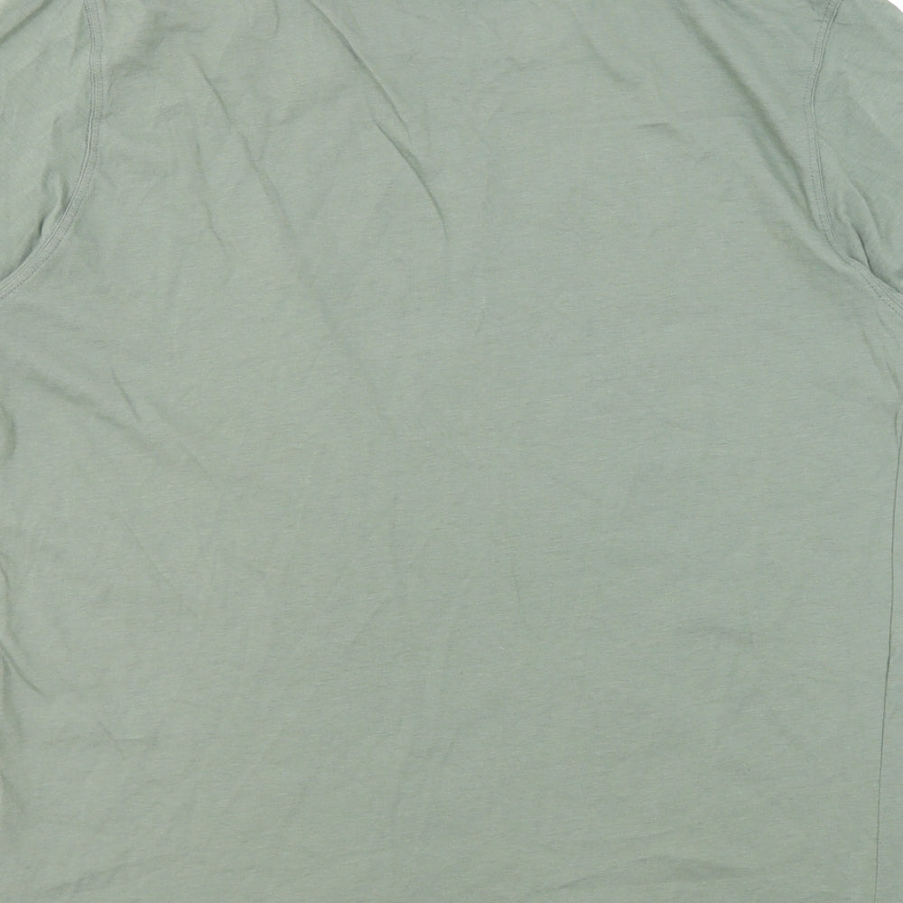 Fjällräven Mens Green Cotton T-Shirt Size M Round Neck