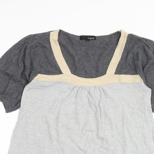 NEXT Womens Multicoloured 100% Cotton Basic T-Shirt Size 10 Round Neck