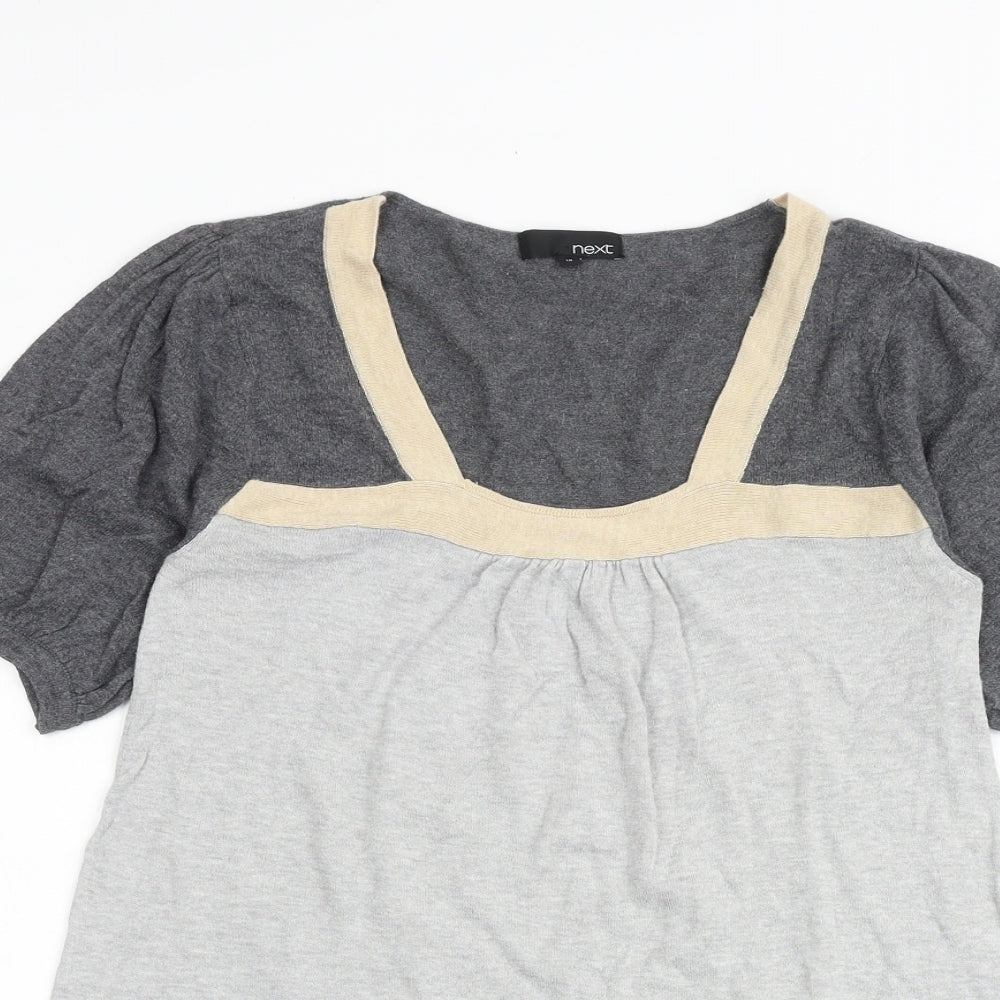 NEXT Womens Multicoloured 100% Cotton Basic T-Shirt Size 10 Round Neck
