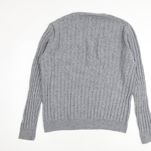 Jack Wills Mens Grey Round Neck Cotton Pullover Jumper Size XL Long Sleeve