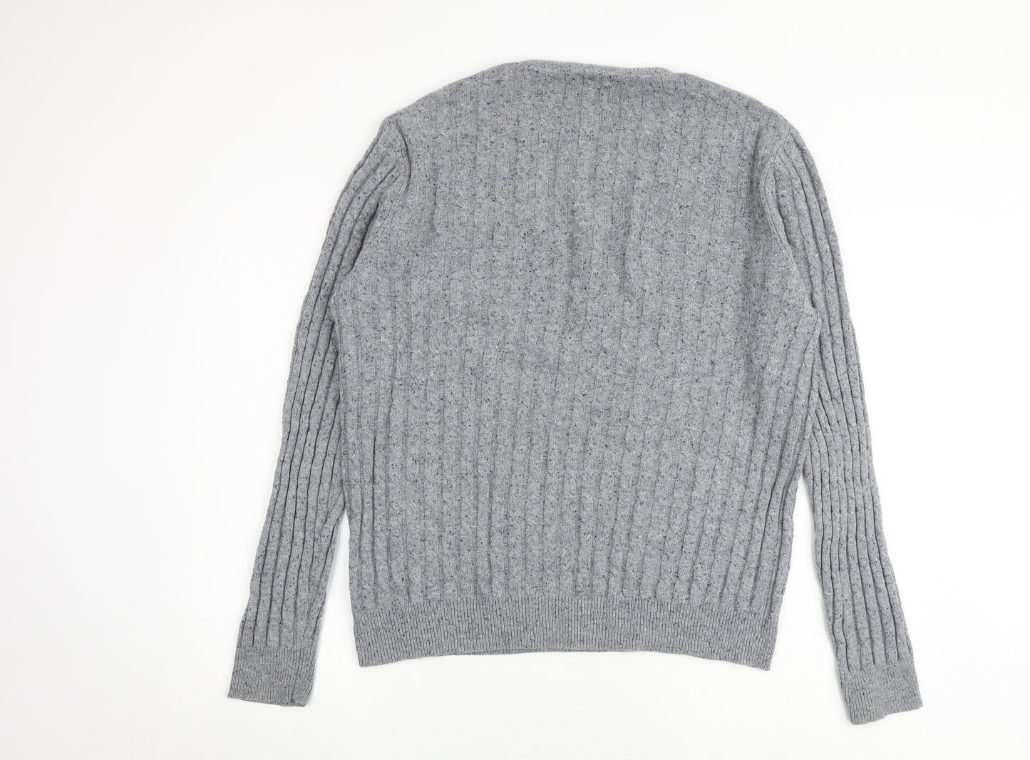 Jack Wills Mens Grey Round Neck Cotton Pullover Jumper Size XL Long Sleeve