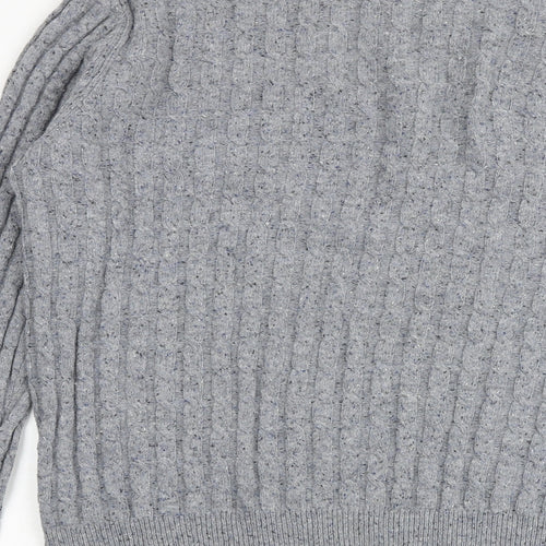 Jack Wills Mens Grey Round Neck Cotton Pullover Jumper Size XL Long Sleeve