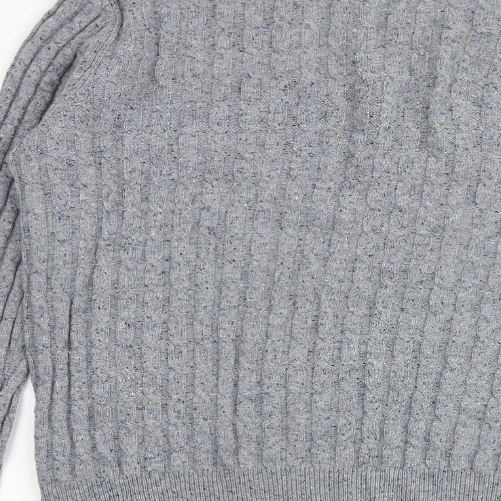 Jack Wills Mens Grey Round Neck Cotton Pullover Jumper Size XL Long Sleeve