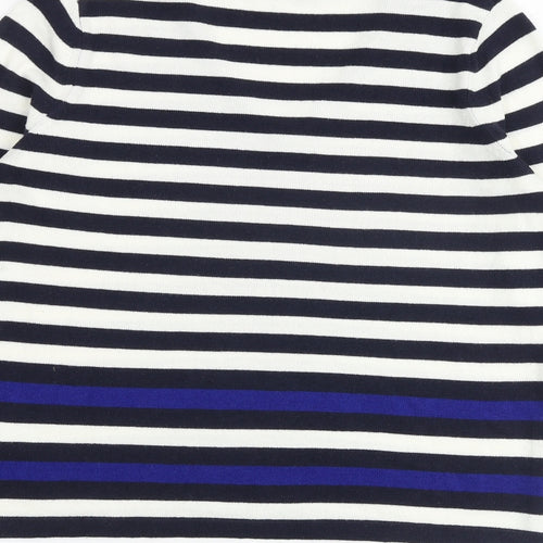 Marks and Spencer Womens Multicoloured V-Neck Striped Acrylic Pullover Jumper Size 14