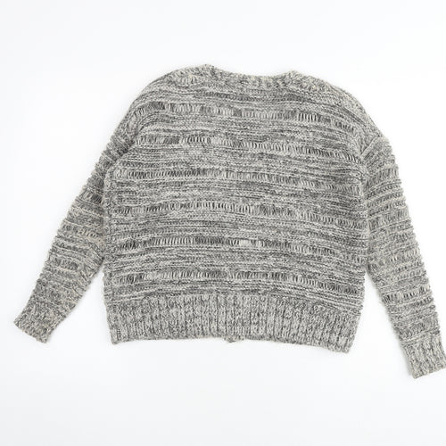 Limited collection Womens Grey V-Neck Acrylic Cardigan Jumper Size 6