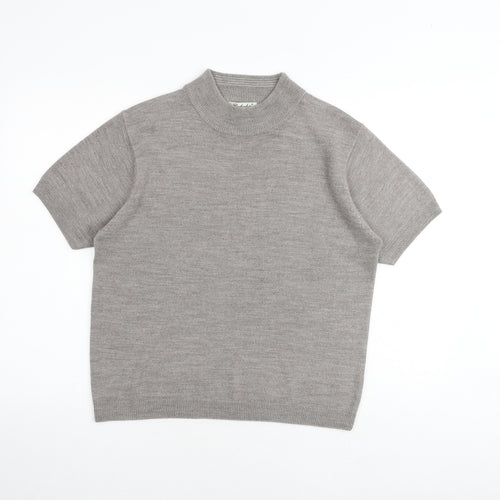 Berkertex Womens Grey Mock Neck Acrylic Pullover Jumper Size 14 - Size 14-16