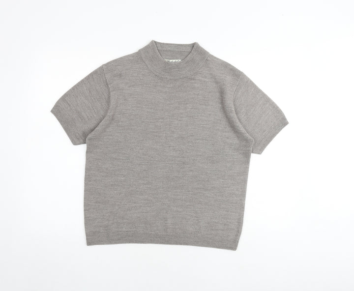 Berkertex Womens Grey Mock Neck Acrylic Pullover Jumper Size 14 - Size 14-16