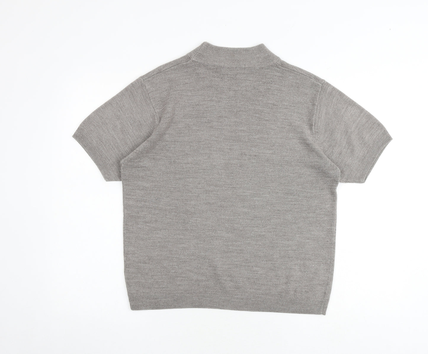 Berkertex Womens Grey Mock Neck Acrylic Pullover Jumper Size 14 - Size 14-16
