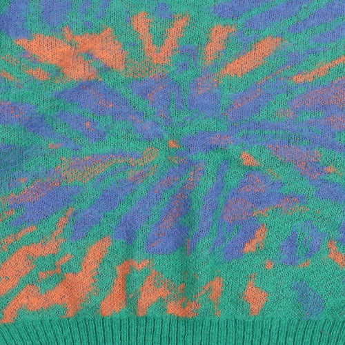 Sophyline Womens Multicoloured Round Neck Geometric Acrylic Pullover Jumper Size M - Size M-L