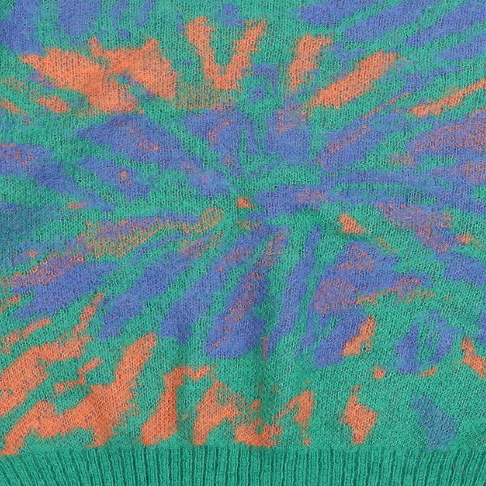 Sophyline Womens Multicoloured Round Neck Geometric Acrylic Pullover Jumper Size M - Size M-L