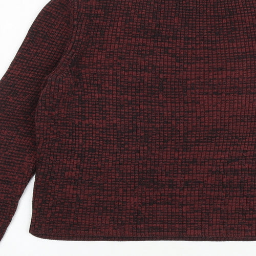 New Look Womens Red Round Neck Acrylic Pullover Jumper Size 12