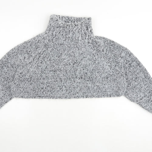 Topshop Womens Grey High Neck Acrylic Pullover Jumper Size XL
