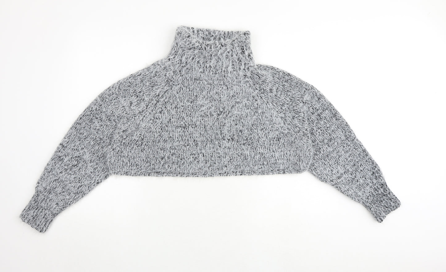 Topshop Womens Grey High Neck Acrylic Pullover Jumper Size XL