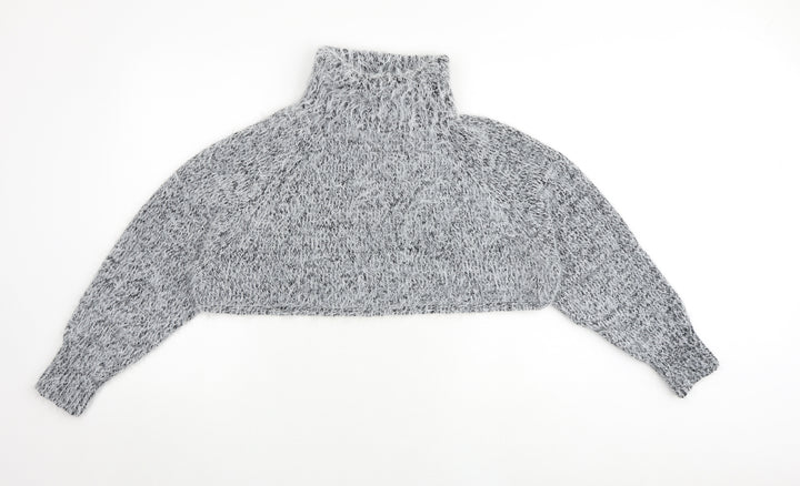 Topshop Womens Grey High Neck Acrylic Pullover Jumper Size XL