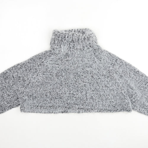 Topshop Womens Grey High Neck Acrylic Pullover Jumper Size XL