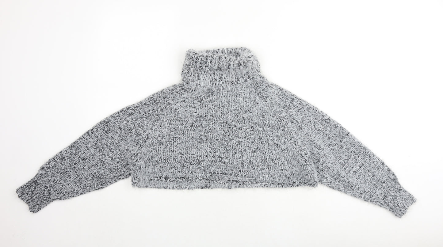 Topshop Womens Grey High Neck Acrylic Pullover Jumper Size XL