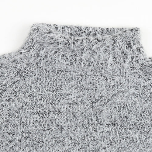 Topshop Womens Grey High Neck Acrylic Pullover Jumper Size XL