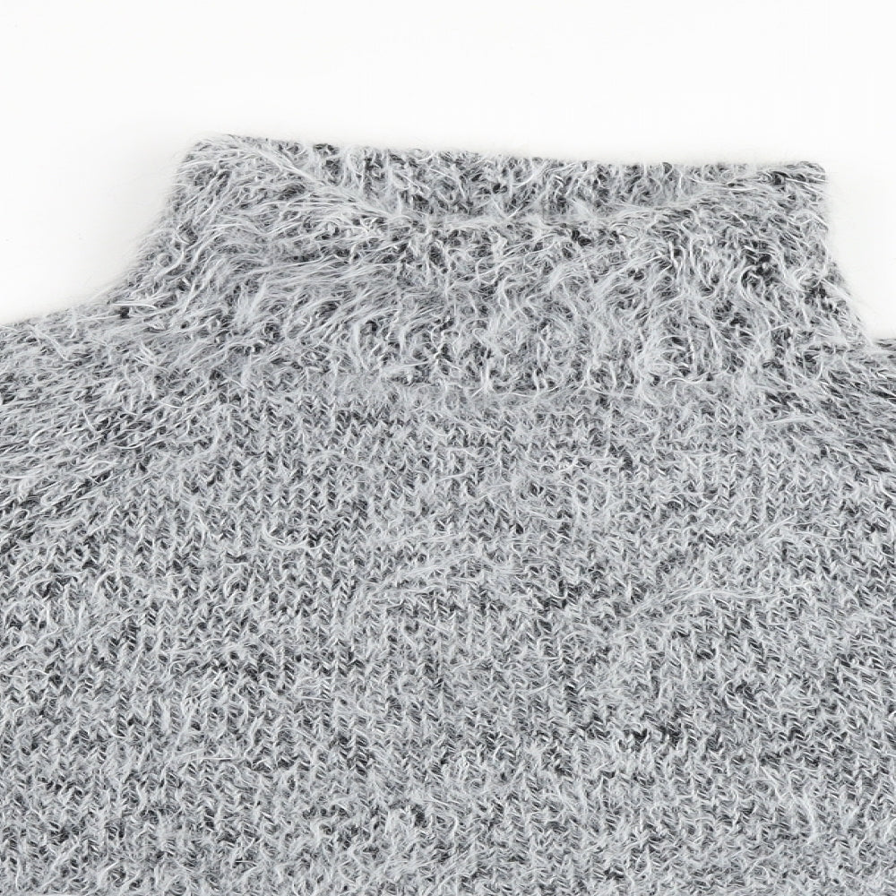 Topshop Womens Grey High Neck Acrylic Pullover Jumper Size XL