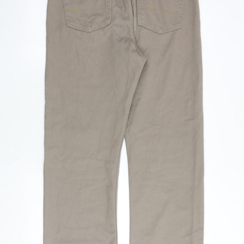 Blue Harbour Mens Brown Cotton Straight Jeans Size 36 in Regular Zip