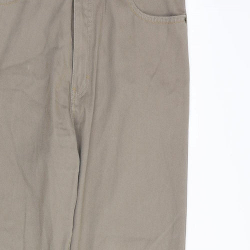 Blue Harbour Mens Brown Cotton Straight Jeans Size 36 in Regular Zip