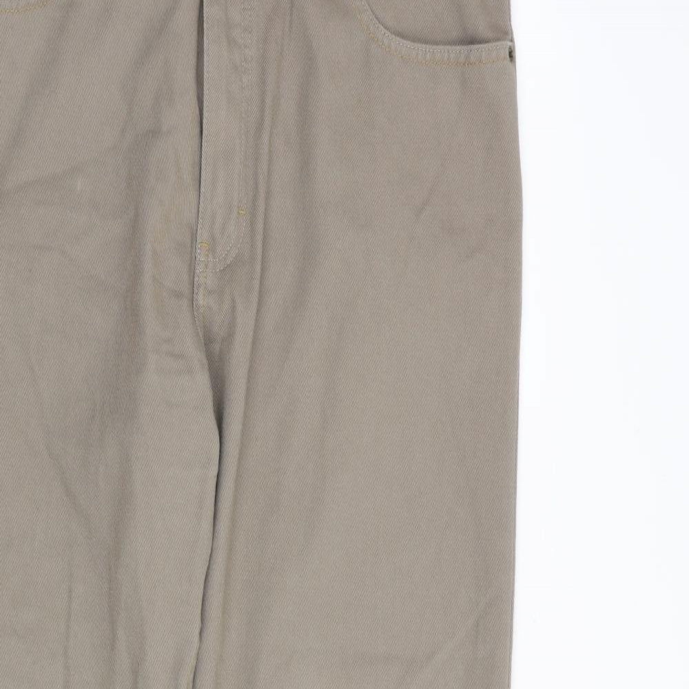 Blue Harbour Mens Brown Cotton Straight Jeans Size 36 in Regular Zip