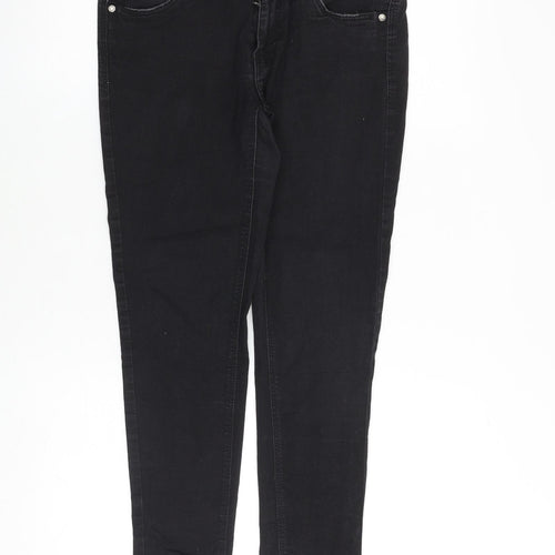 Mim Denim Collection Womens Black Cotton Skinny Jeans Size 12 Regular Zip