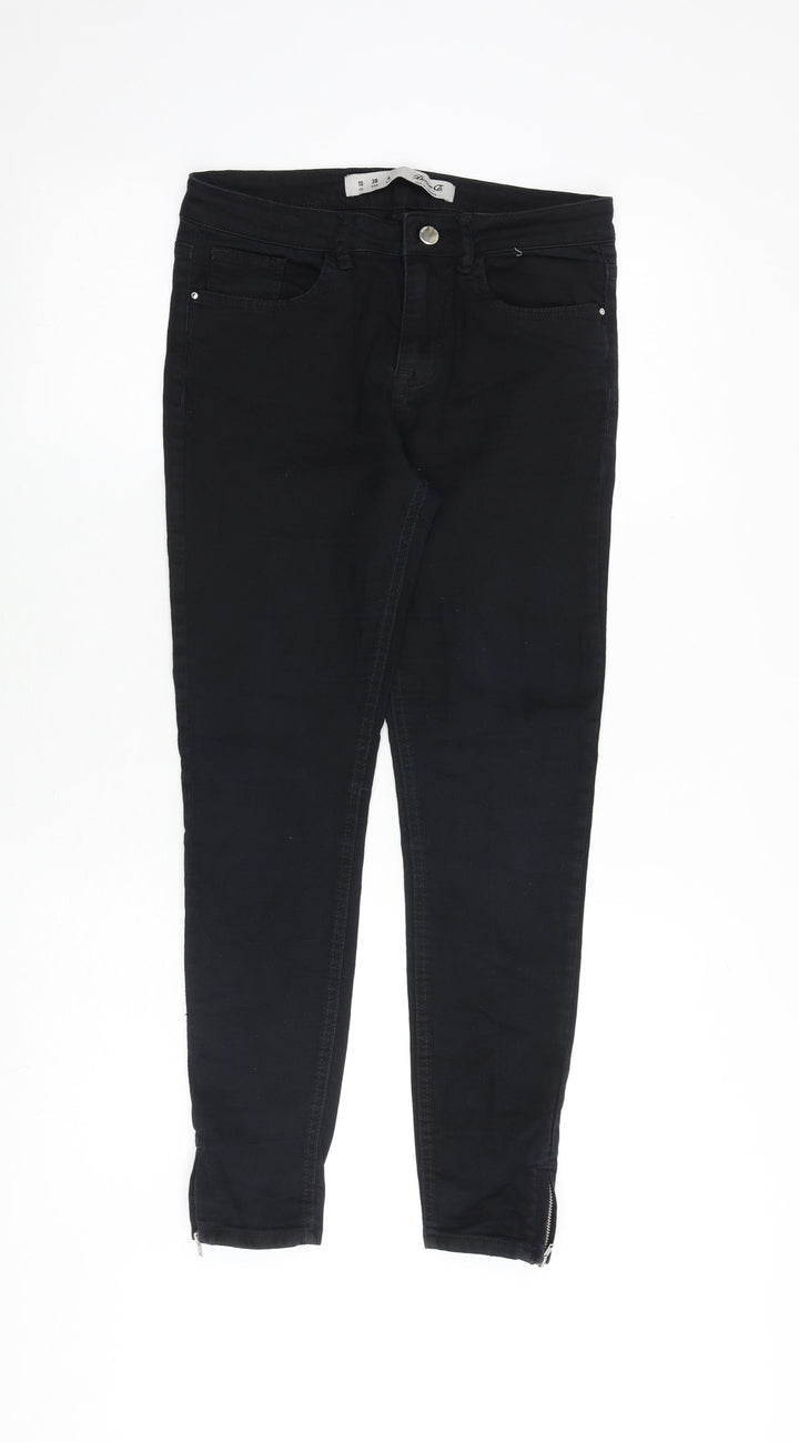 Denim & Co. Womens Black Cotton Skinny Jeans Size 10 Regular Zip