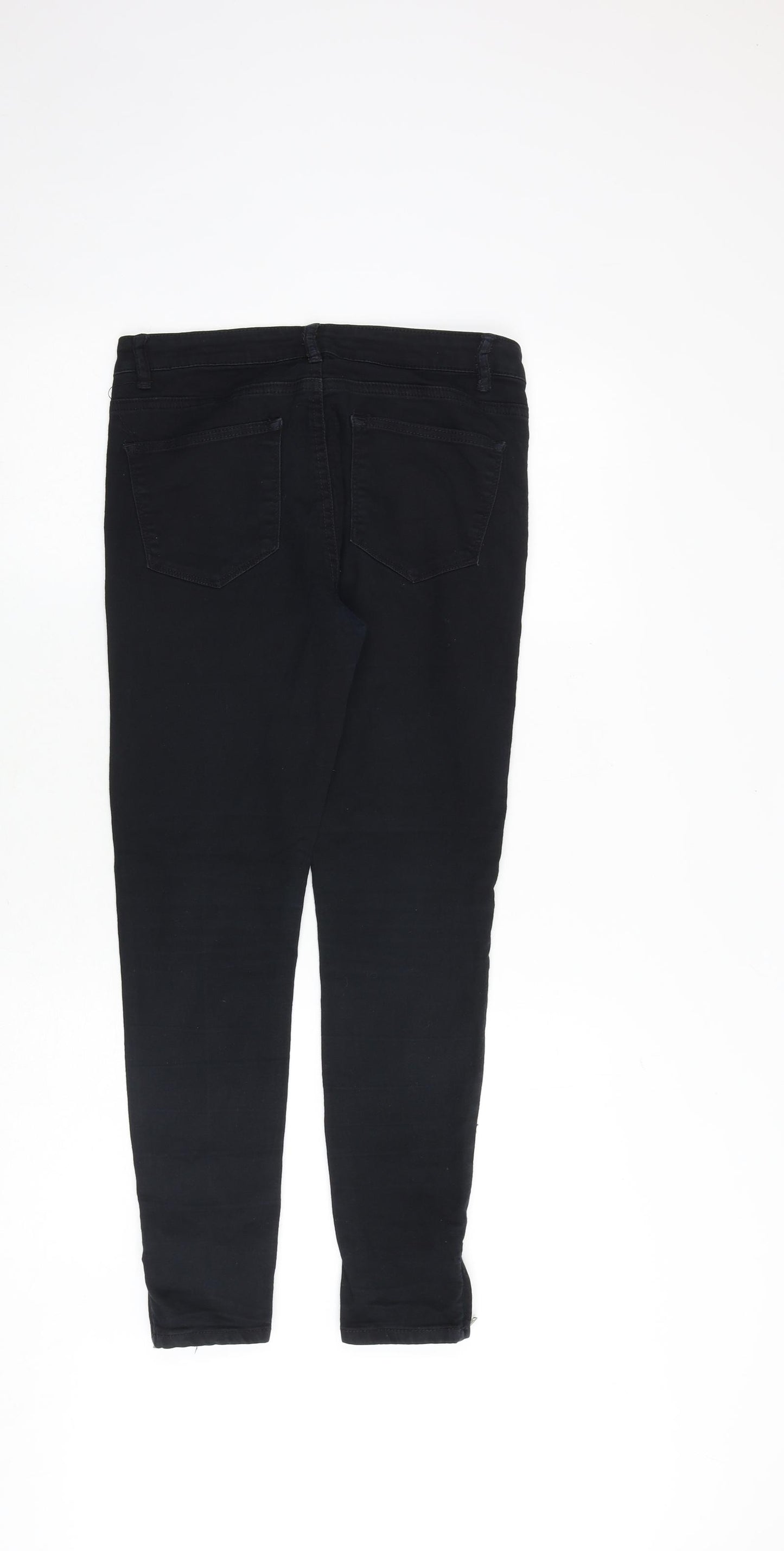 Denim & Co. Womens Black Cotton Skinny Jeans Size 10 Regular Zip
