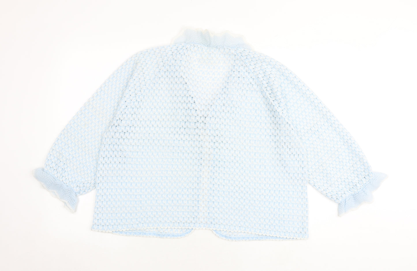 Debenhams Womens Blue V-Neck Acrylic Cardigan Jumper Size 16 - Tie Front