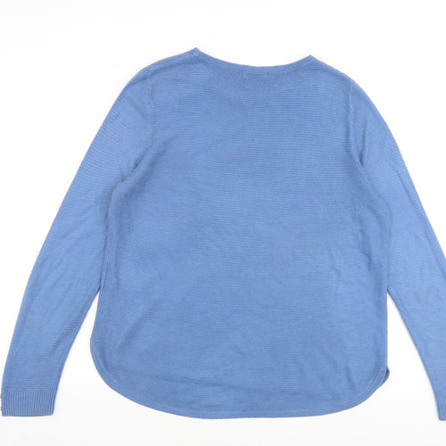 Marks and Spencer Womens Blue Round Neck Acrylic Pullover Jumper Size 16