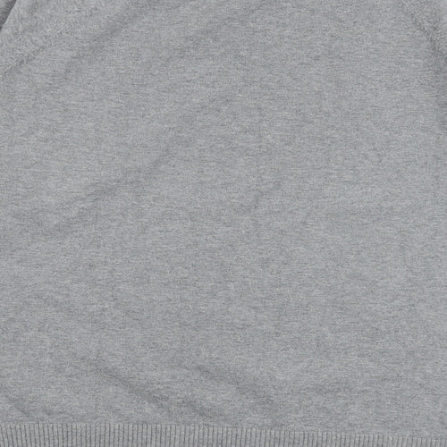 Lyle & Scott Mens Grey V-Neck Cotton Pullover Jumper Size XL Long Sleeve