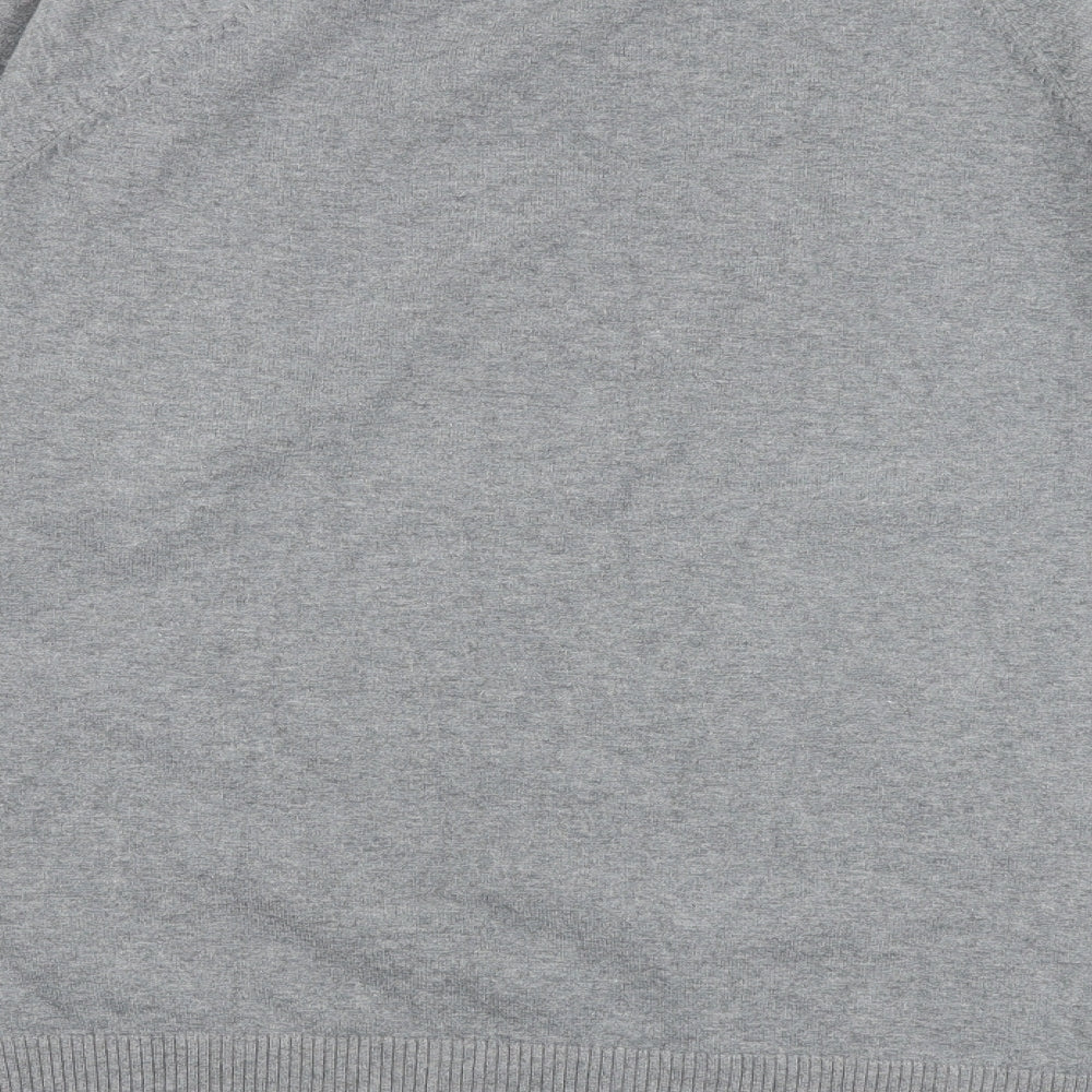 Lyle & Scott Mens Grey V-Neck Cotton Pullover Jumper Size XL Long Sleeve