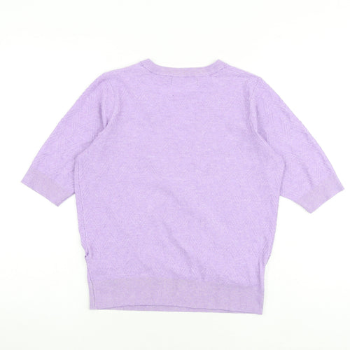 Marks and Spencer Womens Purple V-Neck Viscose Pullover Jumper Size S - Wrap Style