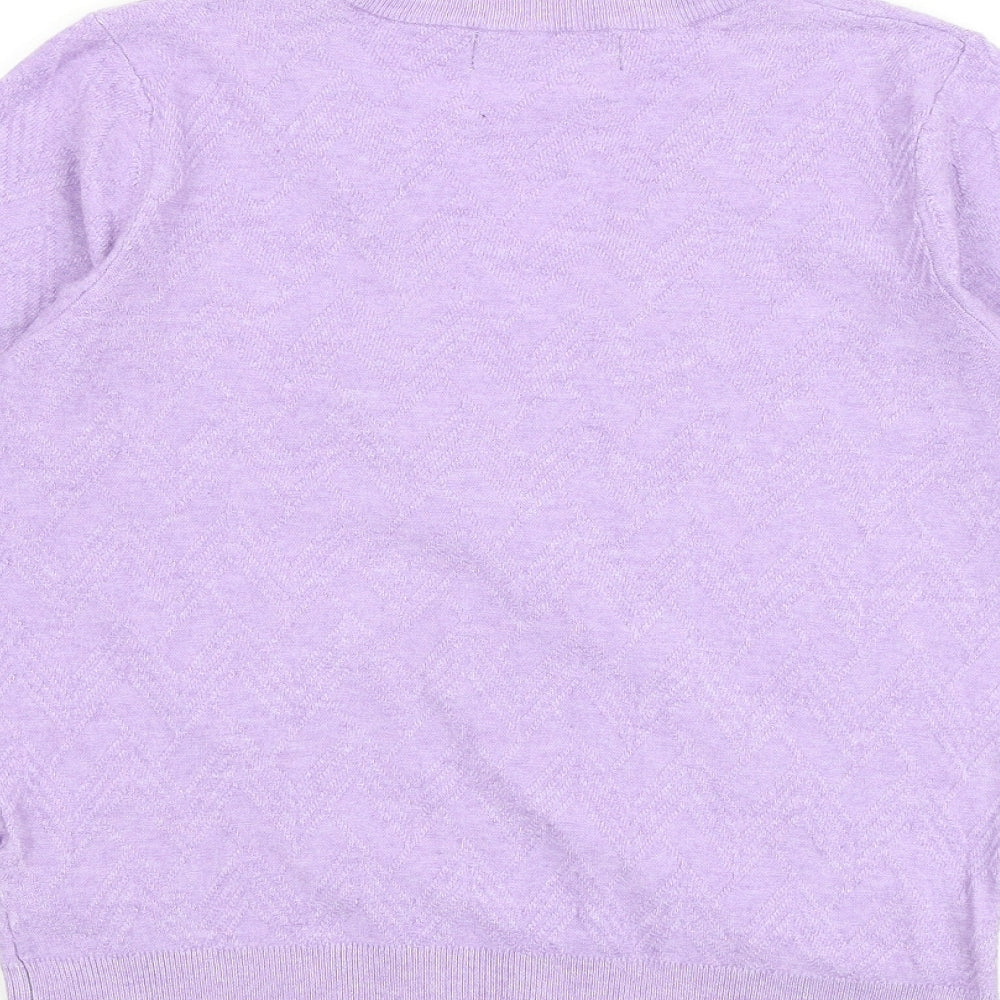 Marks and Spencer Womens Purple V-Neck Viscose Pullover Jumper Size S - Wrap Style