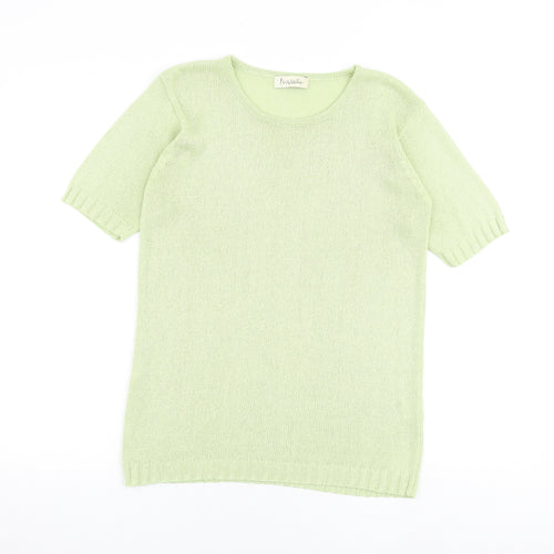 Isabelle Rose Collection Womens Green Round Neck Acrylic Pullover Jumper Size S