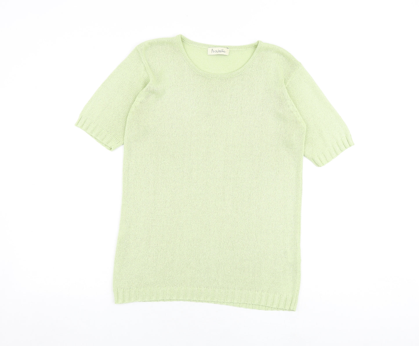 Isabelle Rose Collection Womens Green Round Neck Acrylic Pullover Jumper Size S