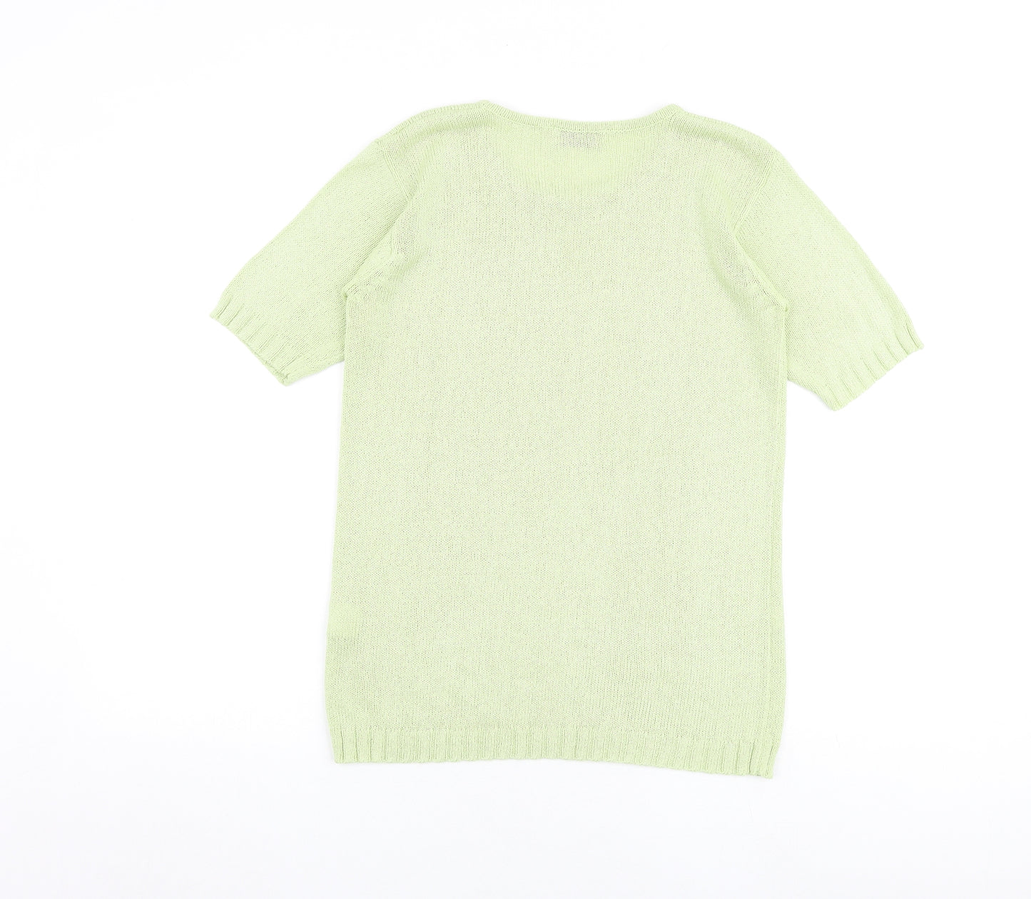 Isabelle Rose Collection Womens Green Round Neck Acrylic Pullover Jumper Size S