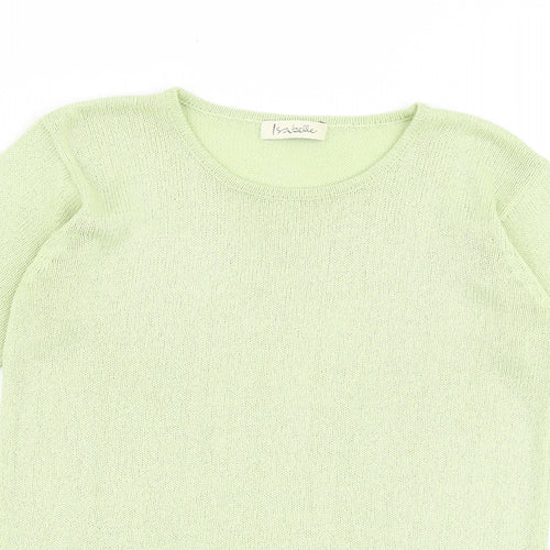 Isabelle Rose Collection Womens Green Round Neck Acrylic Pullover Jumper Size S