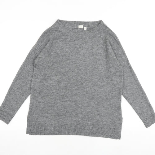Gap Womens Grey Boat Neck Acrylic Pullover Jumper Size S