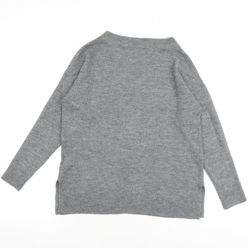 Gap Womens Grey Boat Neck Acrylic Pullover Jumper Size S